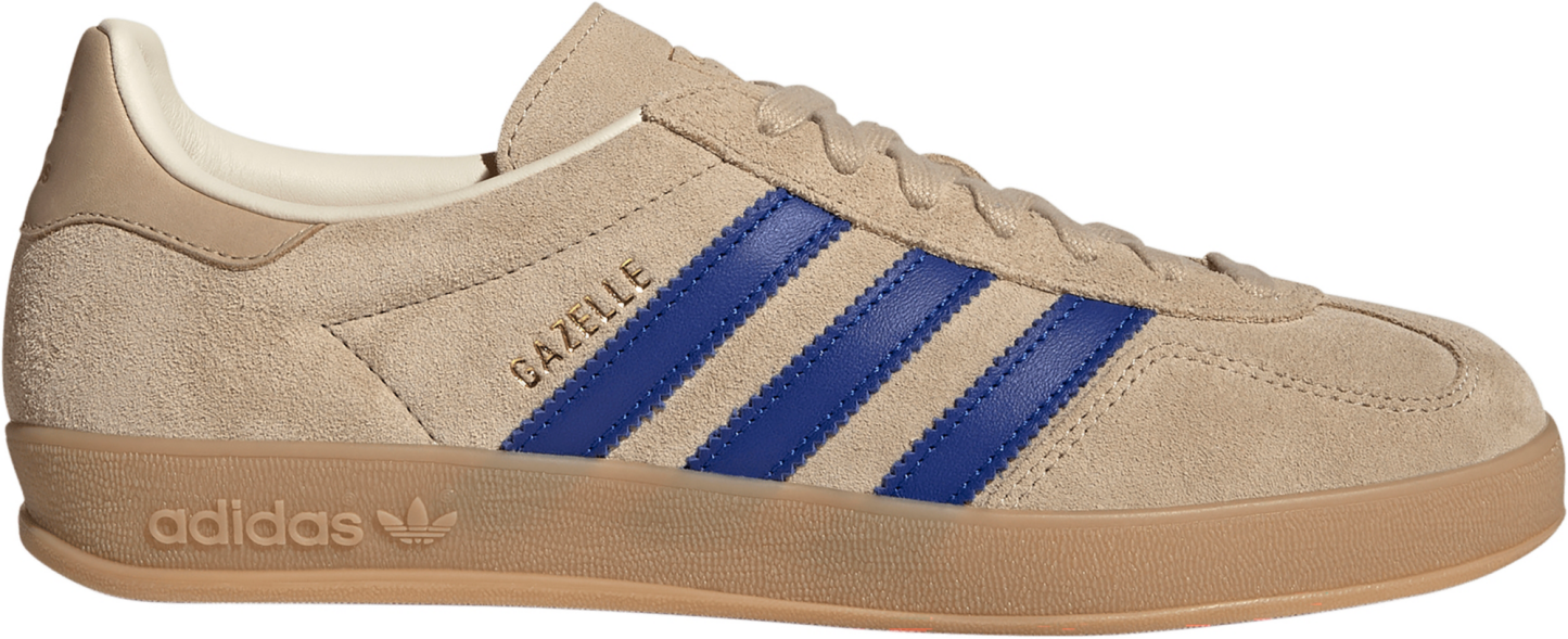adidas Men's Gazelle Indoor Shoes - Beige/Royal Blue/White - View 1