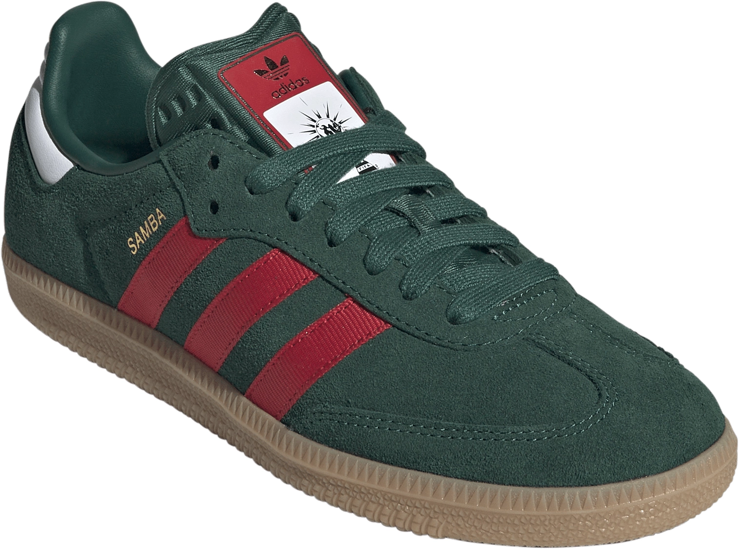 adidas Kids' Grade School FIFA World Cup Samba OG Shoes - Team Dark Green/Better Scarlet/Gum - View 5