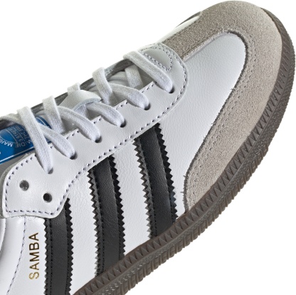 adidas Kids' Grade School Samba OG Shoes - White/Black - View 7