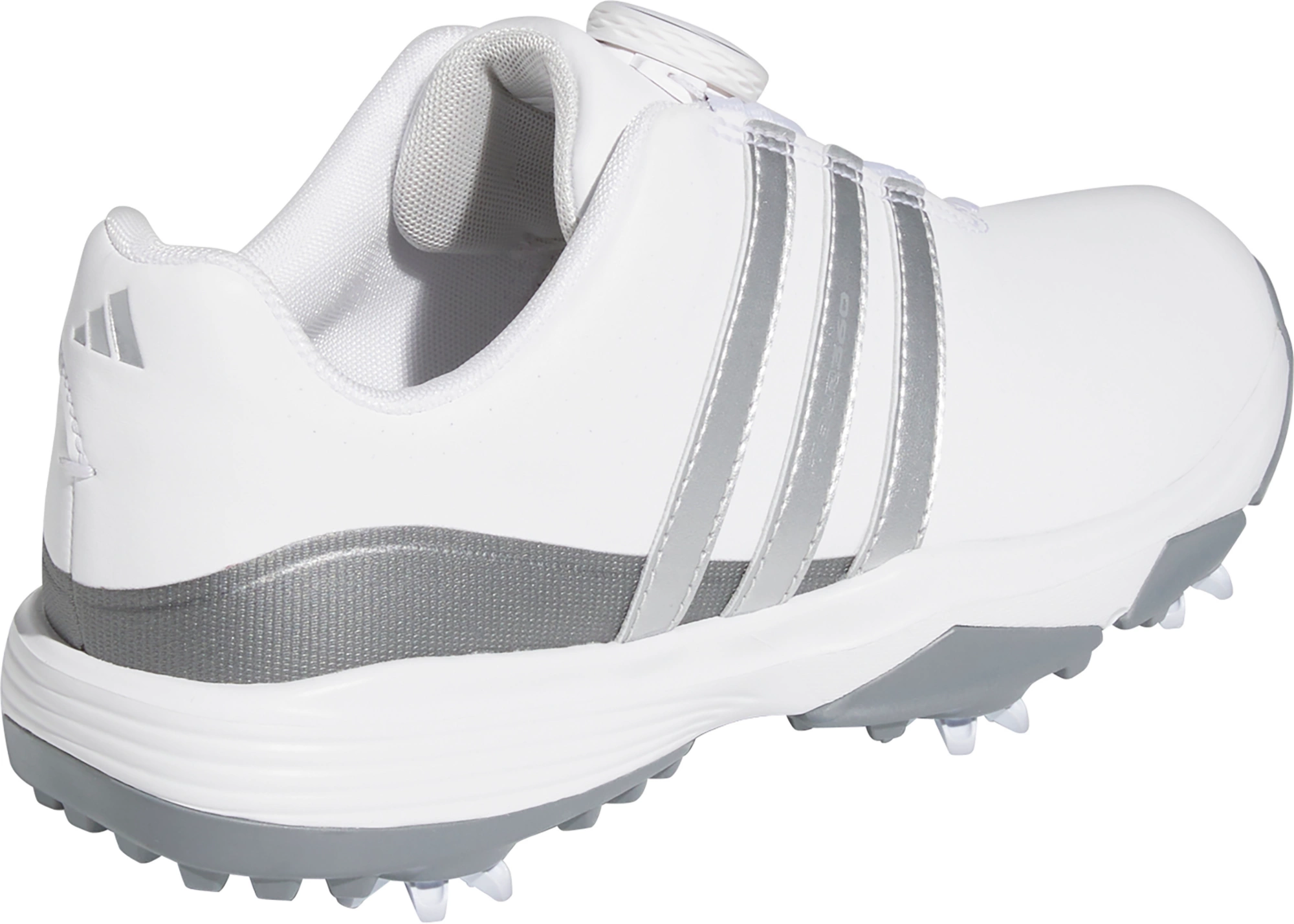 adidas Youth Tour360 24 BOA Golf Shoes - White/Silver/Grey - View 6