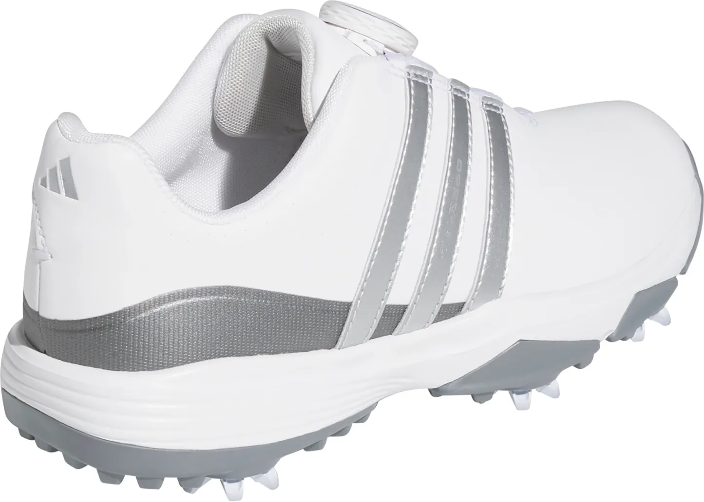 adidas Youth Tour360 24 BOA Golf Shoes - White/Silver/Grey - View 6