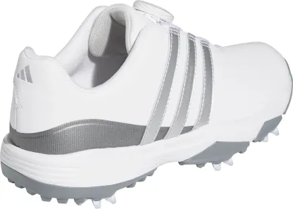 adidas Youth Tour360 24 BOA Golf Shoes - White/Silver/Grey - View 6