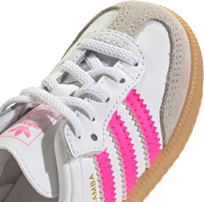 adidas Toddler Samba OG Shoes - White/Neon Pink - View 7
