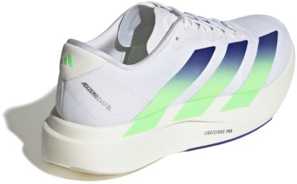 adidas Men's Adizero EVO SL Woven Running Shoes - White/Beam Green/White - View 6