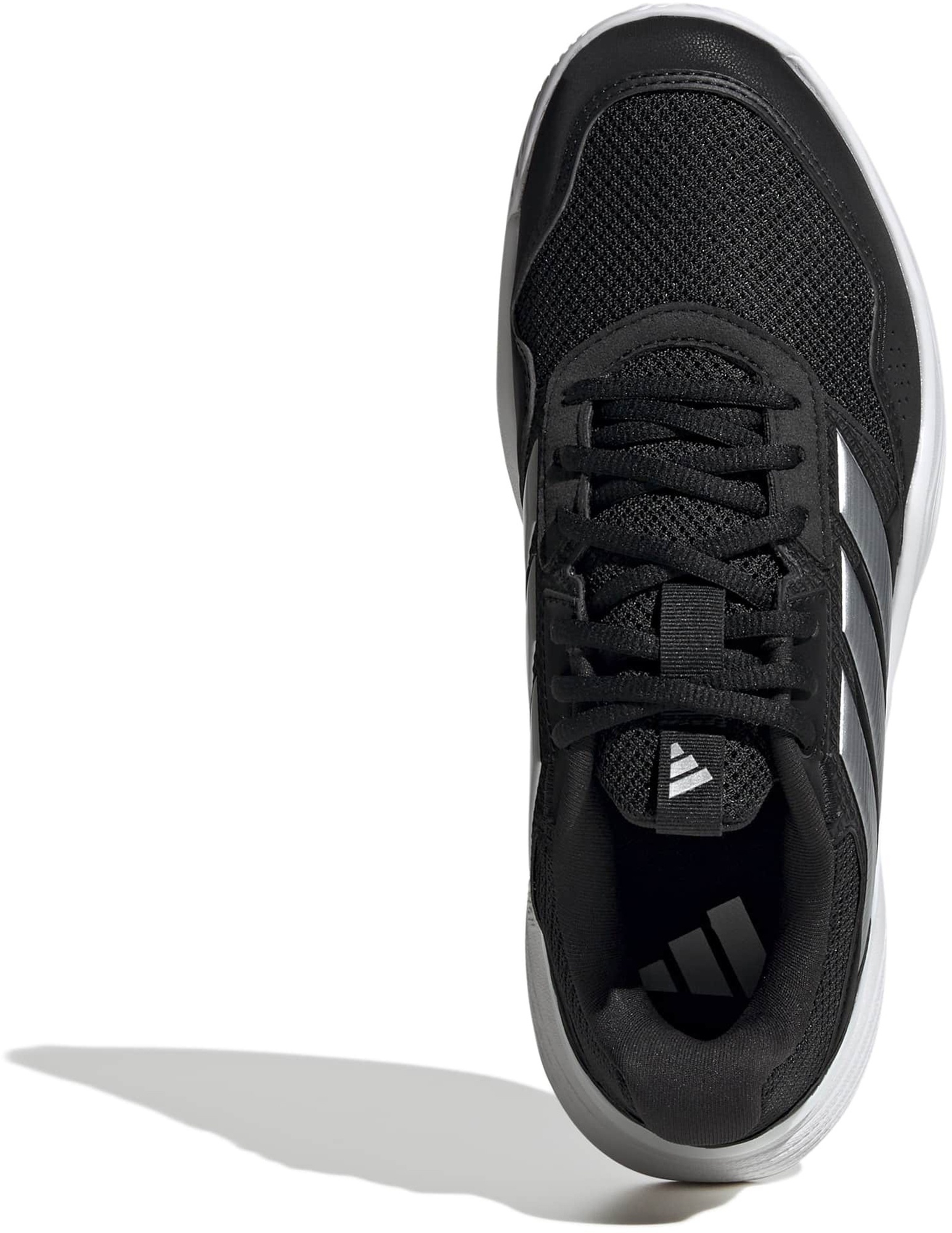 adidas Women's GameCourt 3 All Court Tennis Shoes - Core Black/Silver Met./Ftwr White - View 2
