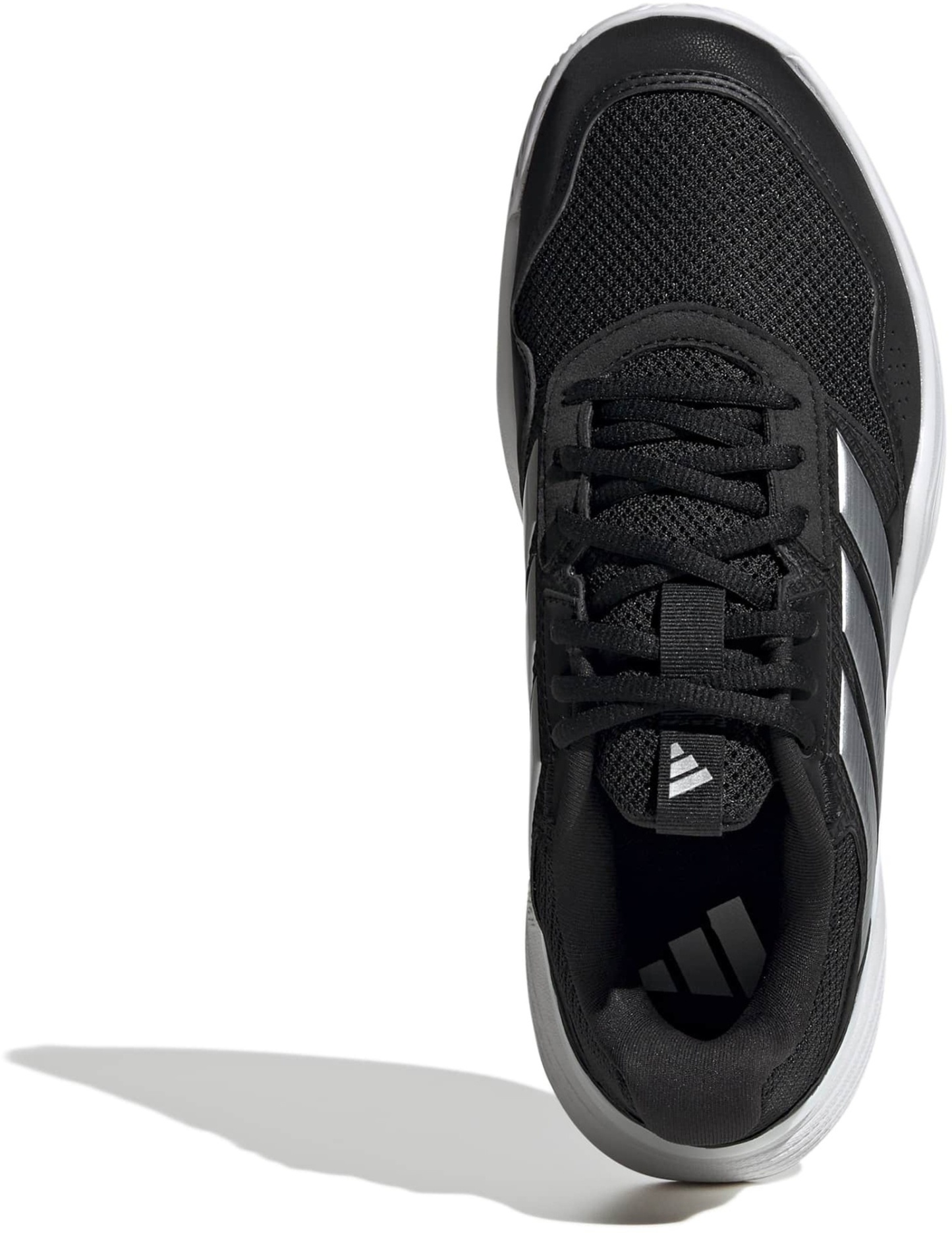 adidas Women's GameCourt 3 All Court Tennis Shoes - Core Black/Silver Met./Ftwr White - View 2