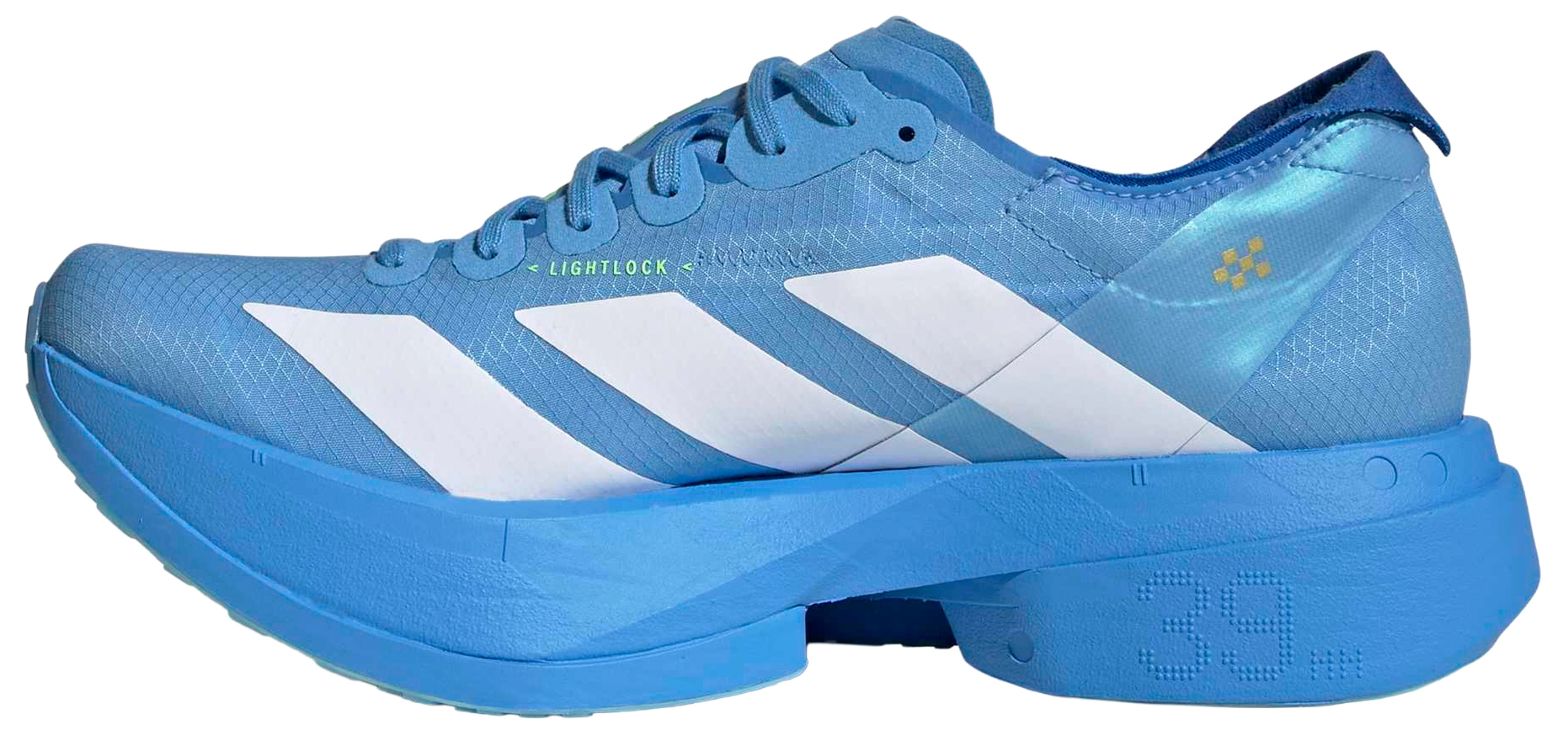 adidas Women's Adizero Adios Pro 4 Running Shoes - White/White/Lime Burst - View 4