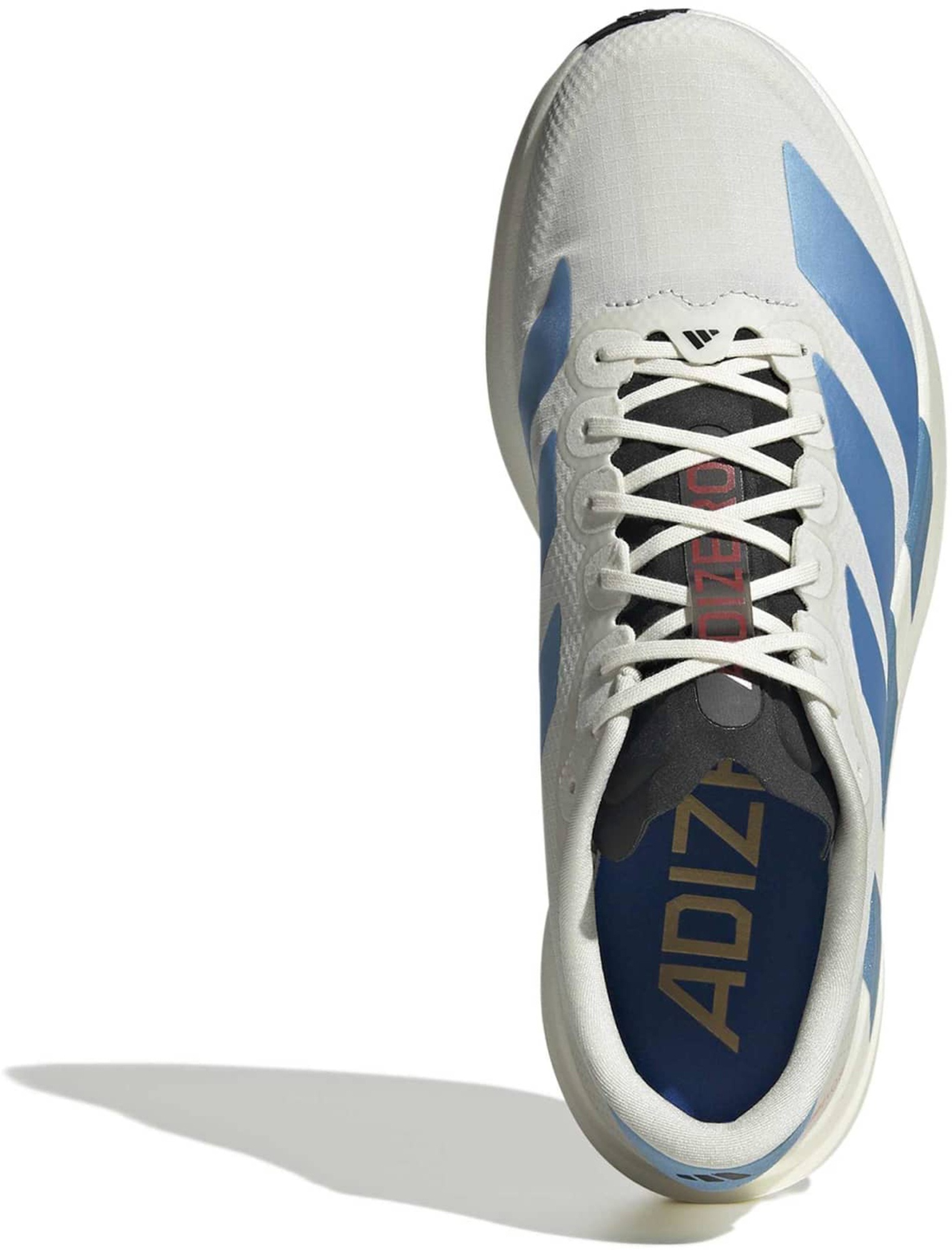 adidas Men's Adizero EVO SL Woven Running Shoes - White/Light Blue/Bright Red - View 2