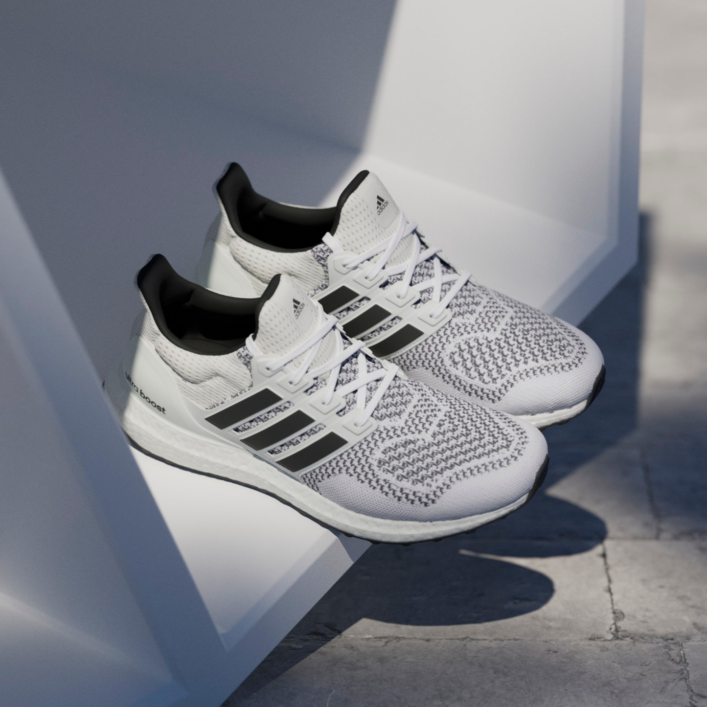 adidas Men's Ultraboost 1.0 Shoes - White/Black/Black - View 5