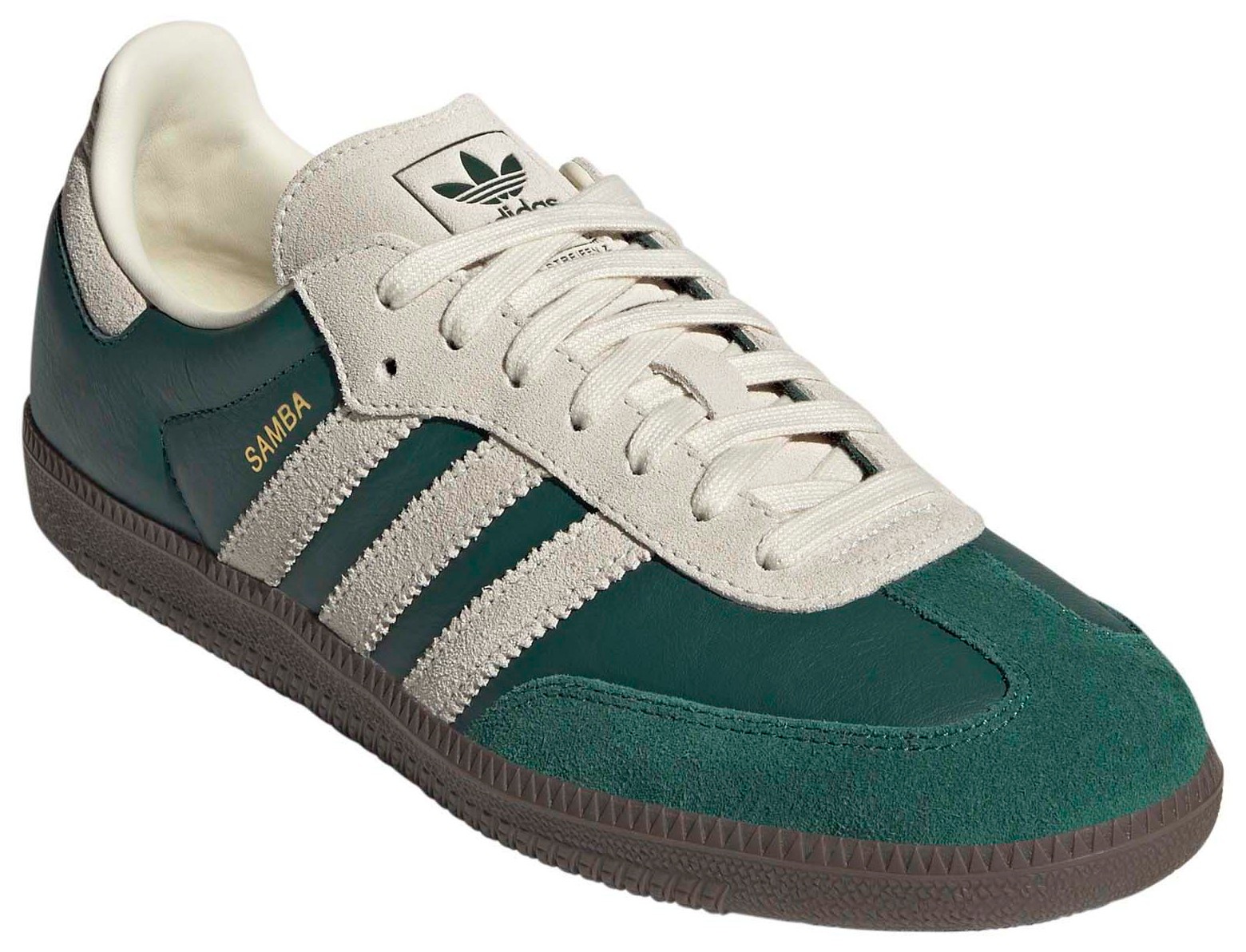 adidas Samba OG Shoes - Green/White/Gum - View 8