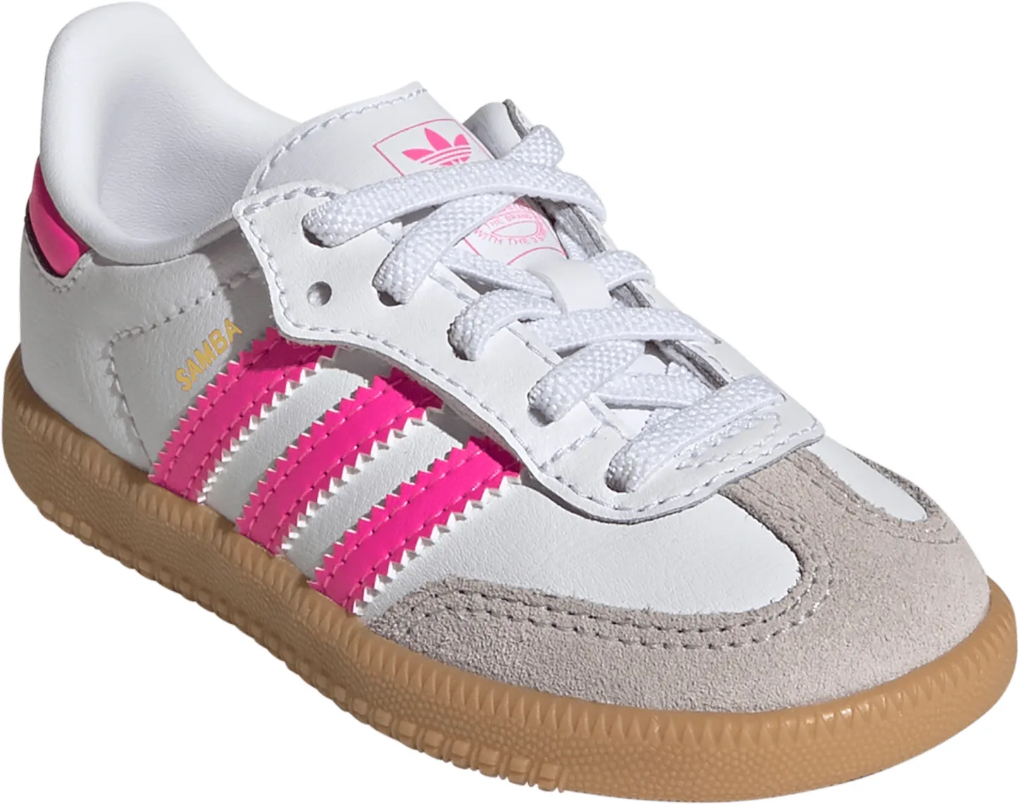adidas Toddler Samba OG Shoes - White/Neon Pink - View 5