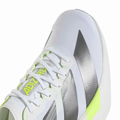adidas Men's Adizero Adios Pro 4 Running Shoes - Ftwr White/Iron Met./Solar Yellow - View 7