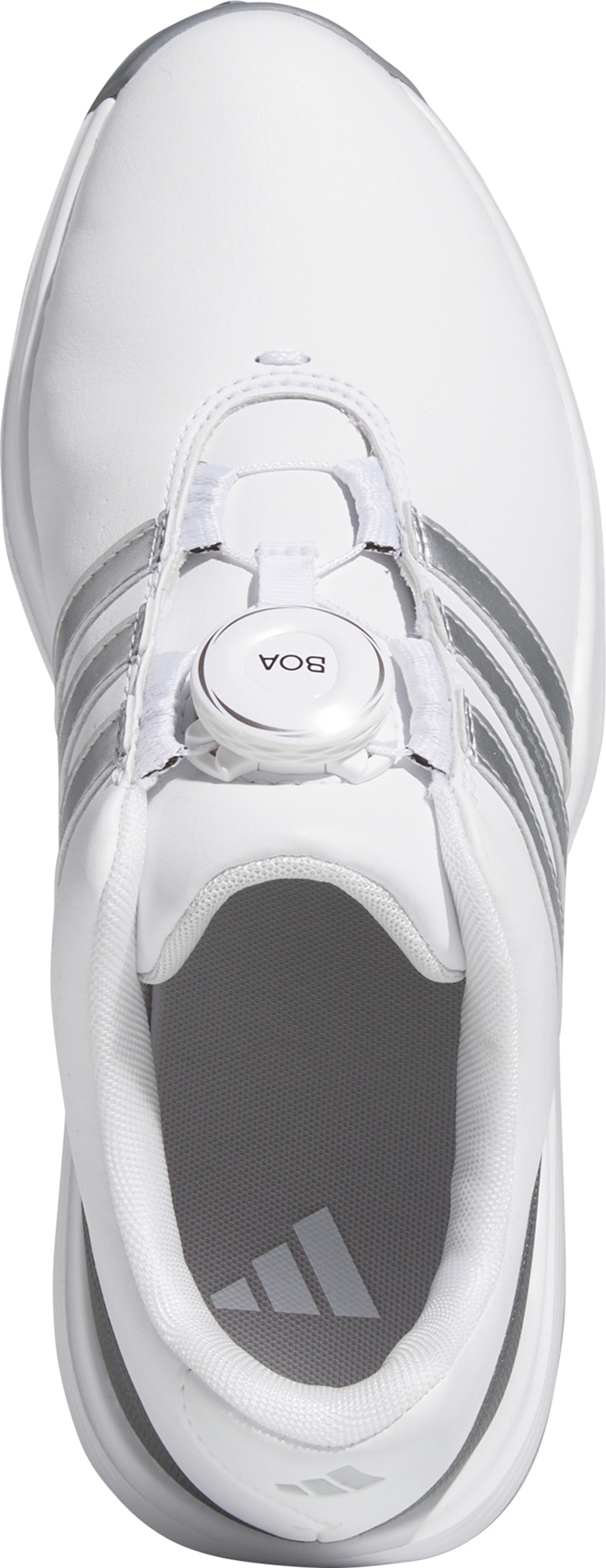 adidas Youth Tour360 24 BOA Golf Shoes - White/Silver/Grey - View 2