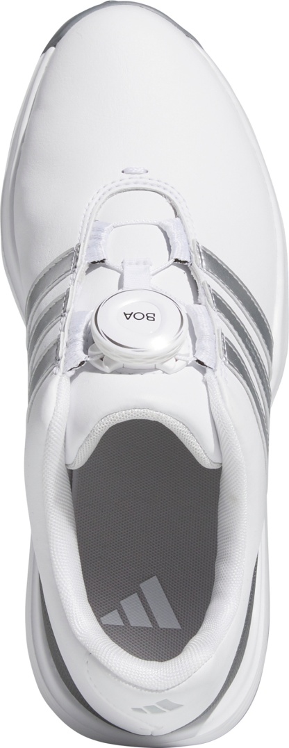 adidas Youth Tour360 24 BOA Golf Shoes - White/Silver/Grey - View 2
