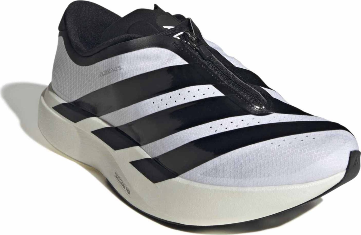 adidas Men's Adizero EVO SL Zip Running Shoes - Ftwr White/Core Black/Silver Met - View 9