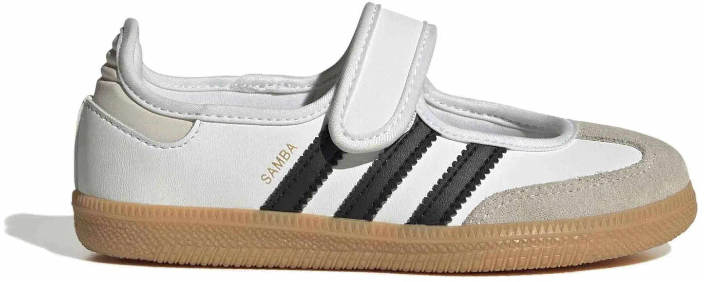 adidas Kids' Preschool Samba Jane Shoes - White/Core Black/Gum - View 1