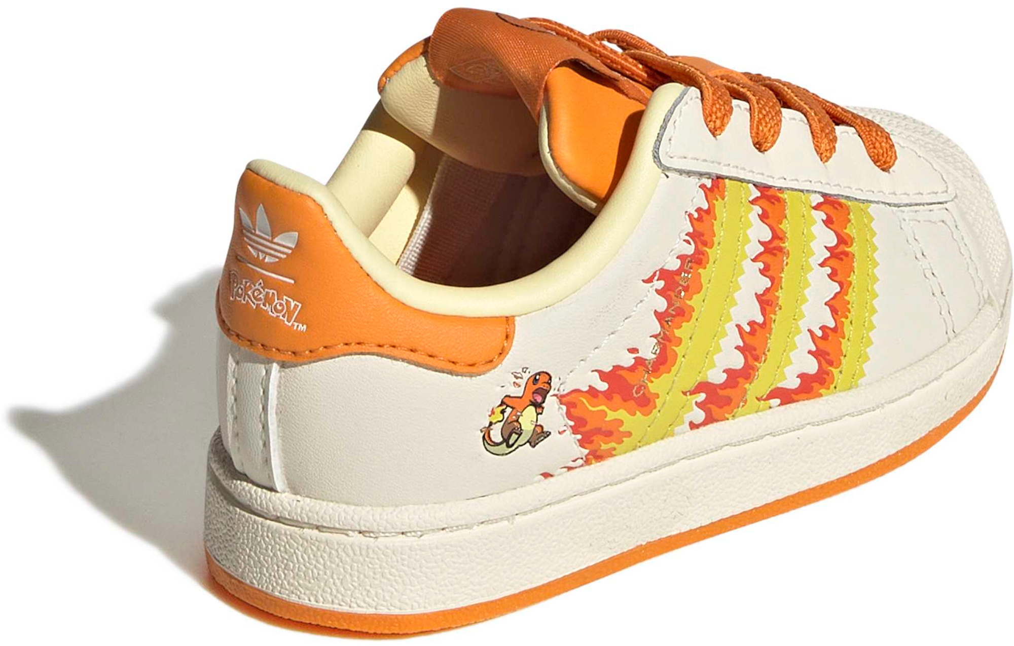 adidas Toddler Pokémon Superstar II Shoes - Cream White/Shock Yellow/Bright Orange - View 7