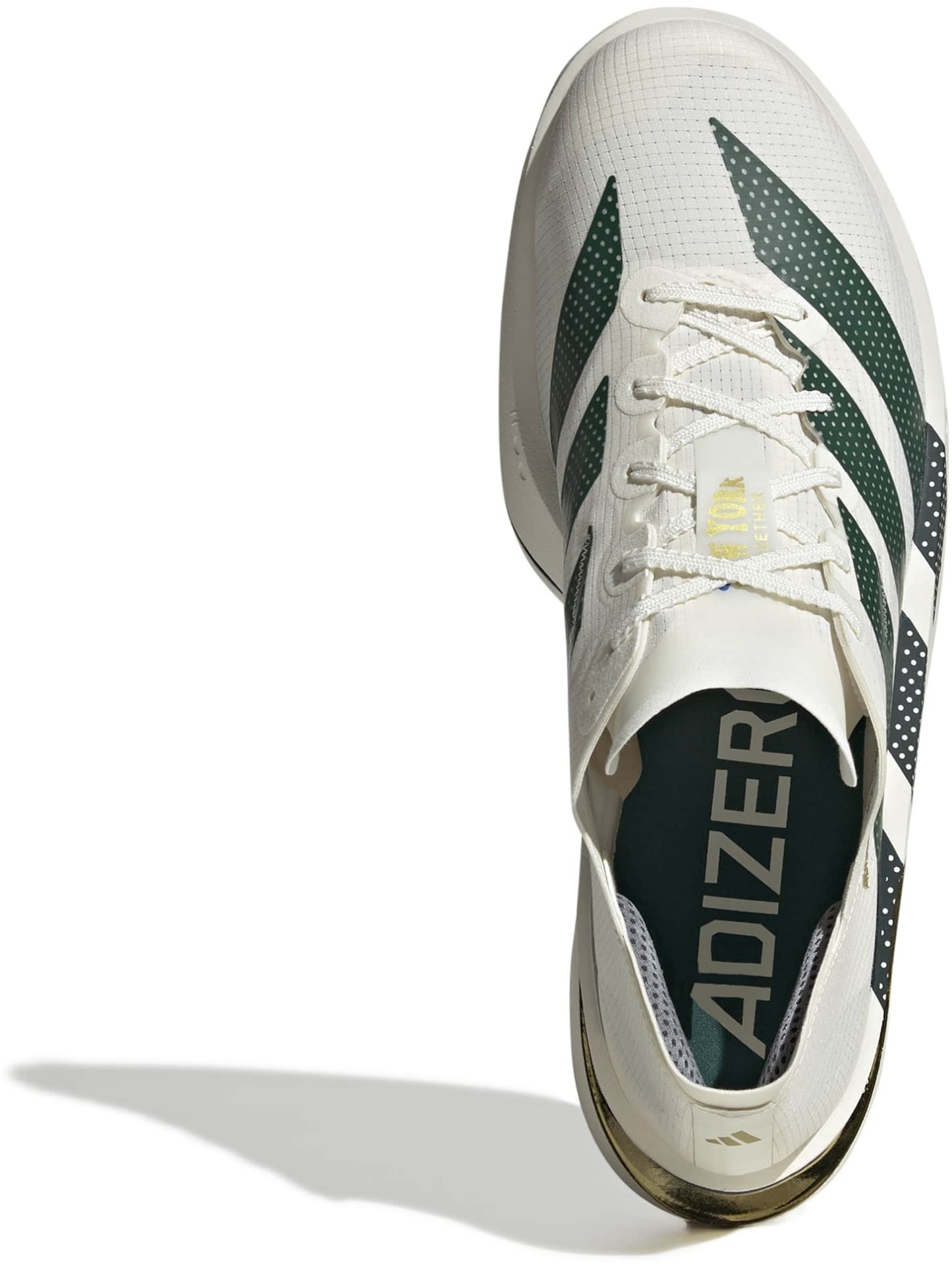 adidas Men's Adizero Adios Pro 5 Running Shoes - Off White/Collegiate Green/Team Royal Blue - View 2