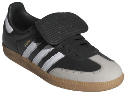 adidas Women's Long Tongue Samba Shoes - Core Black/Ftwr White/Gold Met - View 5