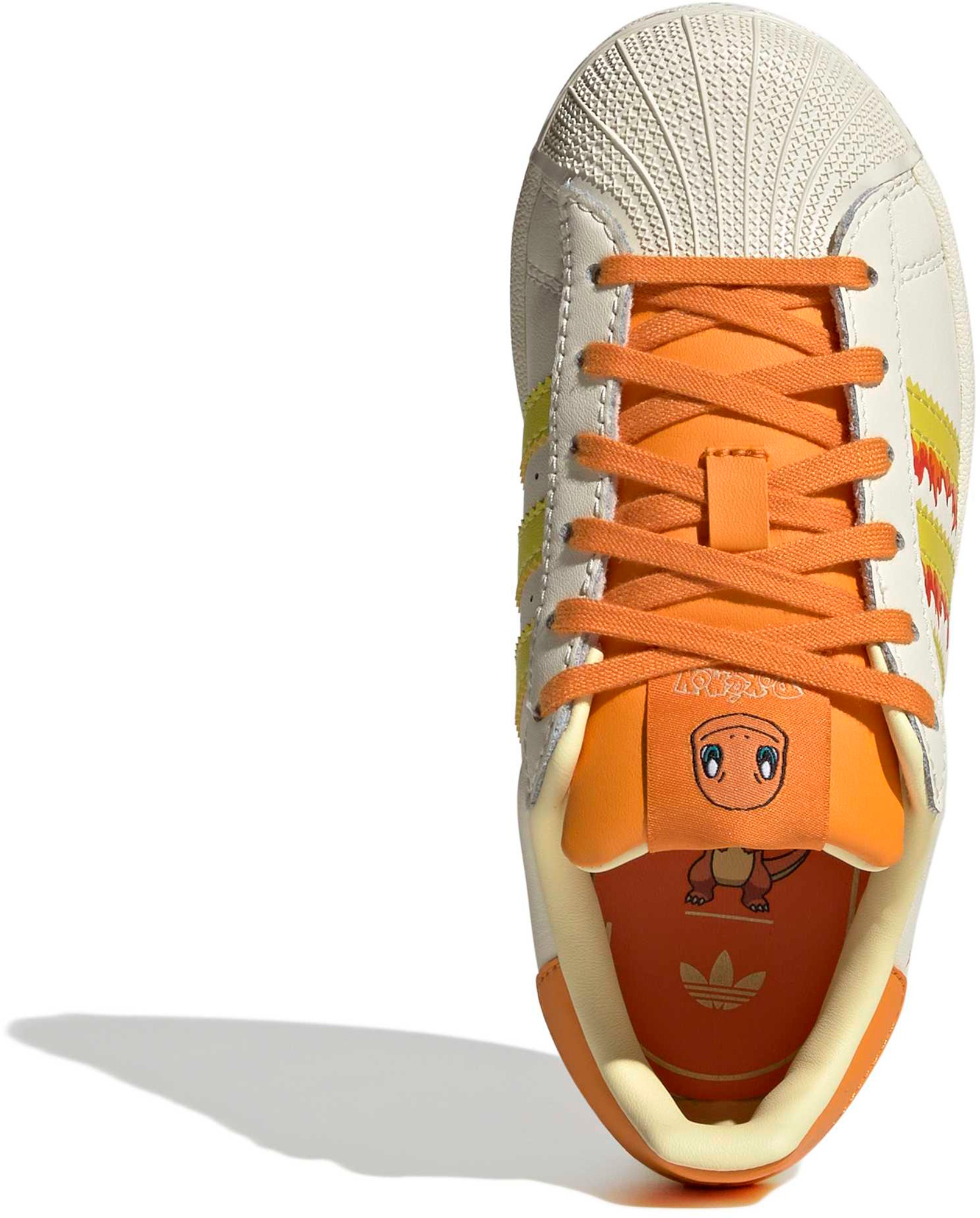 adidas x Pokémon Kids' Preschool Superstar II Shoes - White/Yellow/Orange - View 2