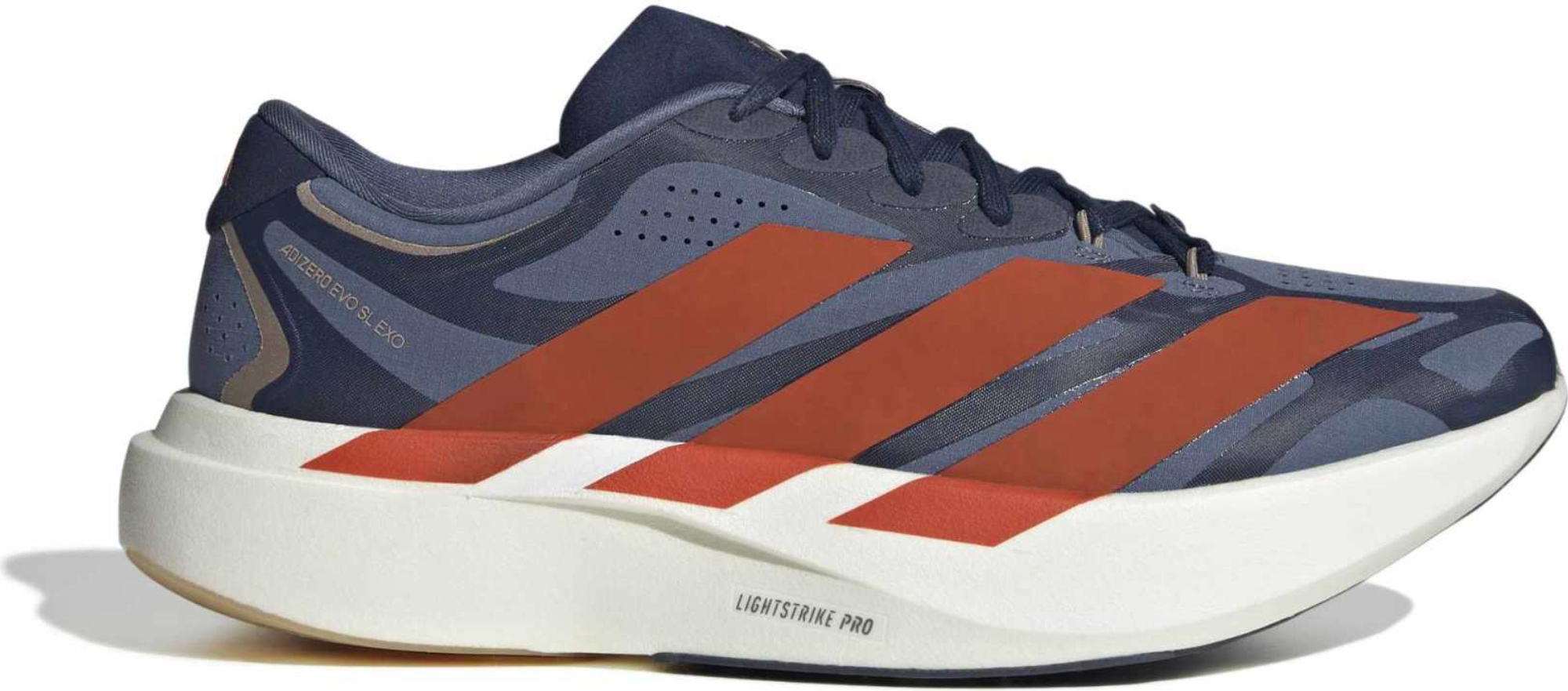 adidas Men's Adizero EVO SL EXO Running Shoes - Tech Ink/Collegiate Orange/Collegiate Navy - View 1