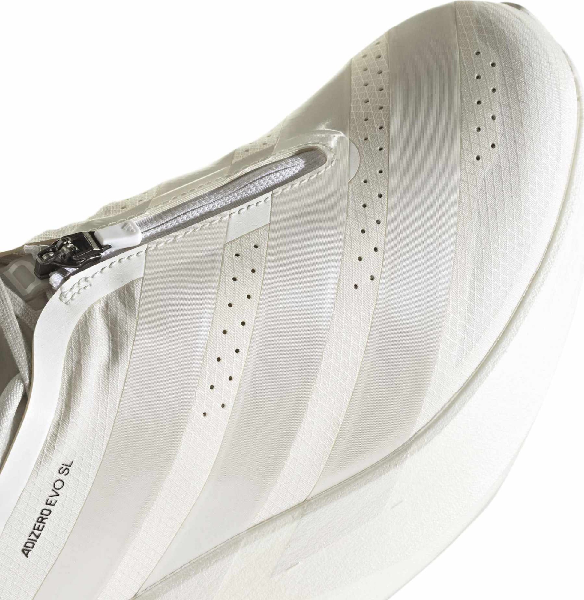 adidas Men's Adizero EVO SL Zip Running Shoes - Core White/Zero Met/Orbit Grey - View 6