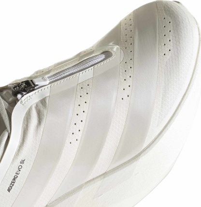 adidas Men's Adizero EVO SL Zip Running Shoes - Core White/Zero Met/Orbit Grey - View 6