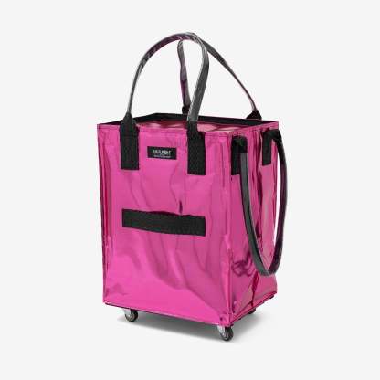 Hulkthten Foldable Rolling Tote Bag with Zip Top Closure