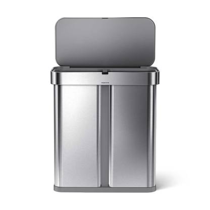 Simpleththuman 58 litre dual compartment rectangular sensor bin with voice and motion control