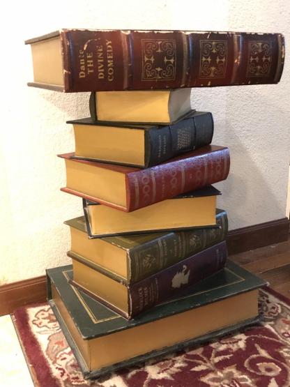 English Side Table in the Shape of Stacked Books