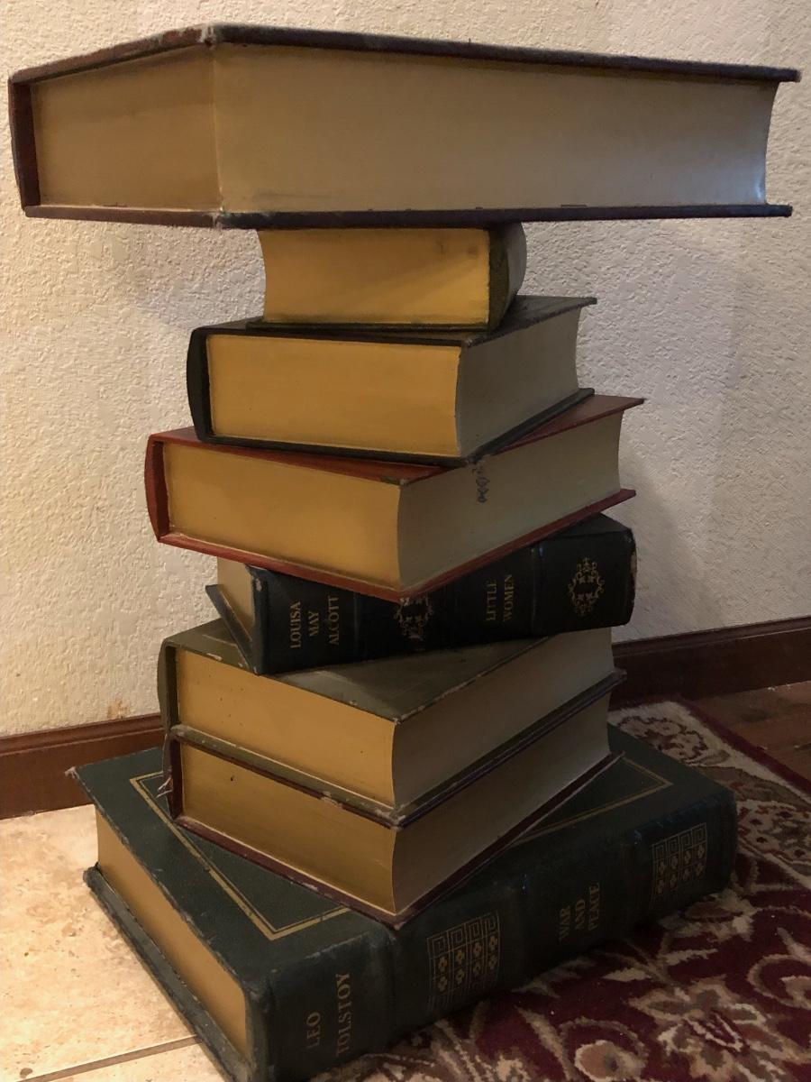 English Side Table in the Shape of Stacked Books