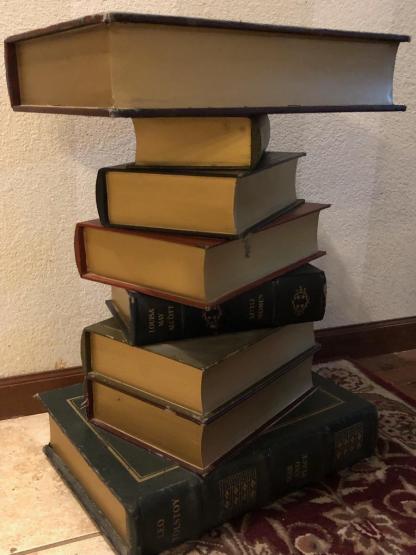 English Side Table in the Shape of Stacked Books