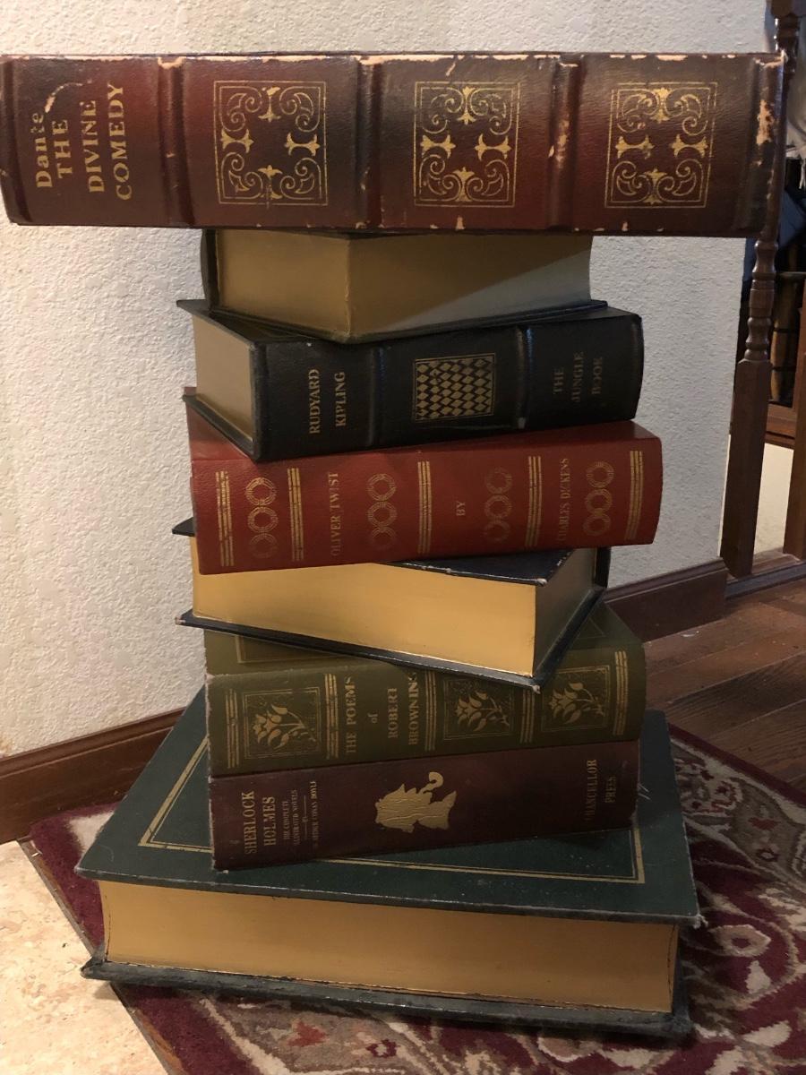 English Side Table in the Shape of Stacked Books