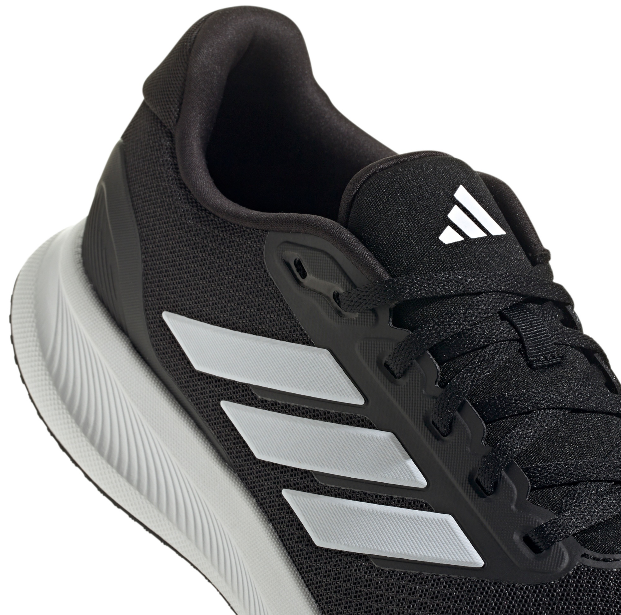 adidas Men's Runfalcon 5 Running Shoes - Black/White/Black - View 7