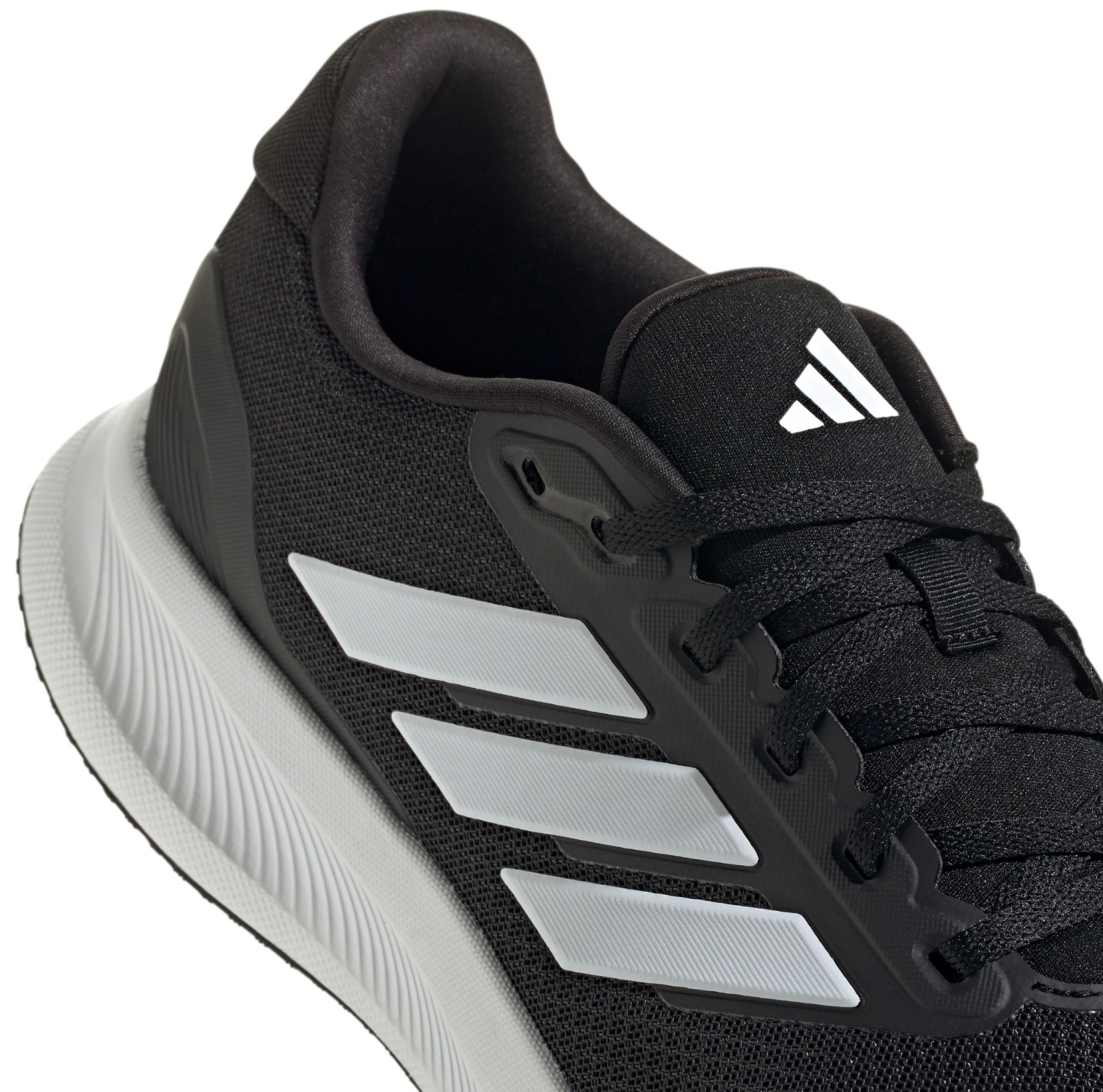 adidas Men's Runfalcon 5 Running Shoes - Black/White/Black - View 7