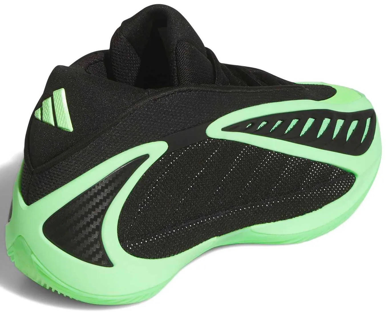 adidas Kids' Grade School Anthony Edwards 2 'Glow' Basketball Shoes - Black/Lime Burst/Lucid Blue - View 5