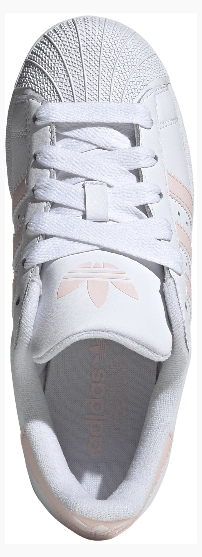 adidas Kids' Grade School Superstar II Shoes - White/Sandy Pink/White - View 2