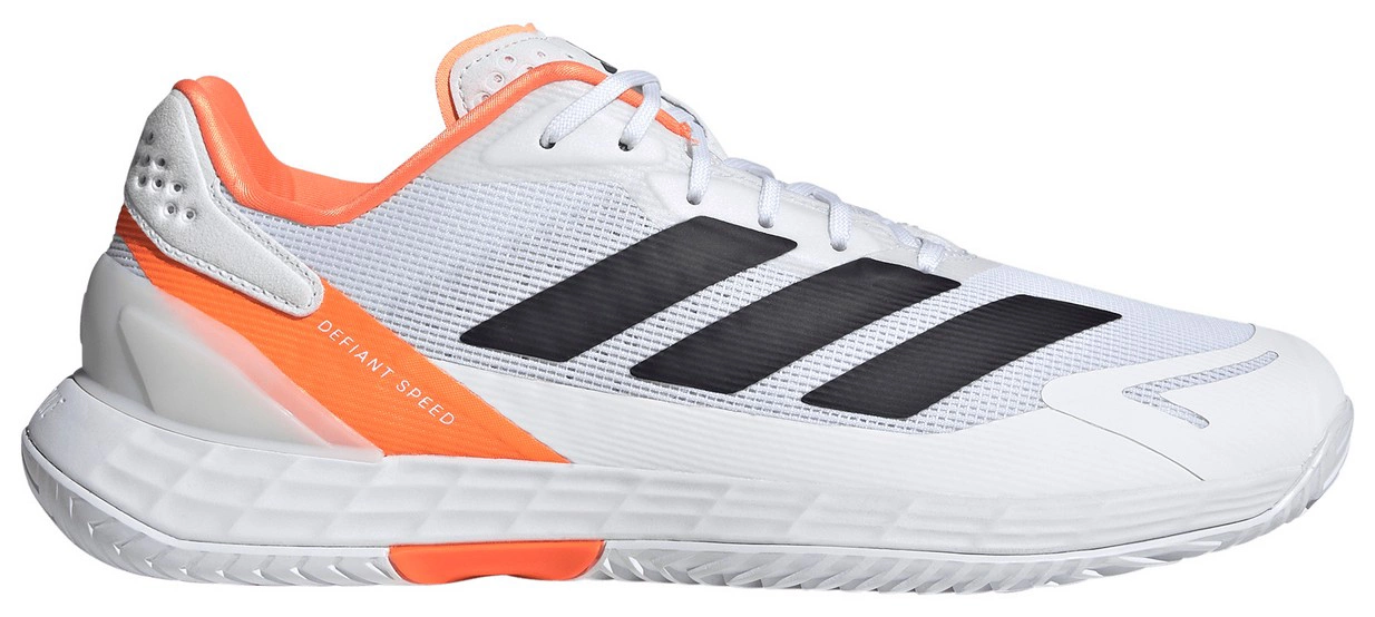 adidas Men's Defiant Speed 2 Tennis Shoes - Ftwr White/Core Black/Lucid Orange - View 1