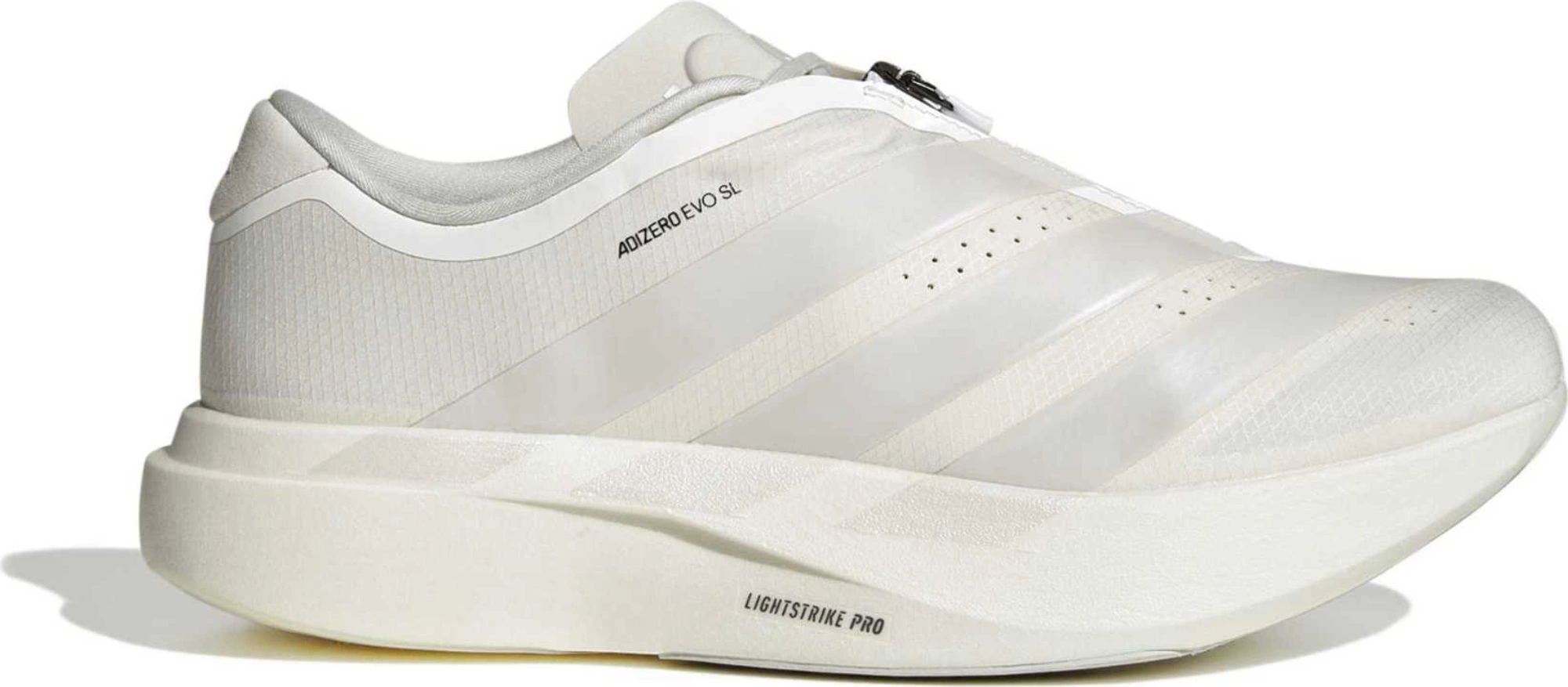 adidas Men's Adizero EVO SL Zip Running Shoes - Core White/Zero Met/Orbit Grey - View 1