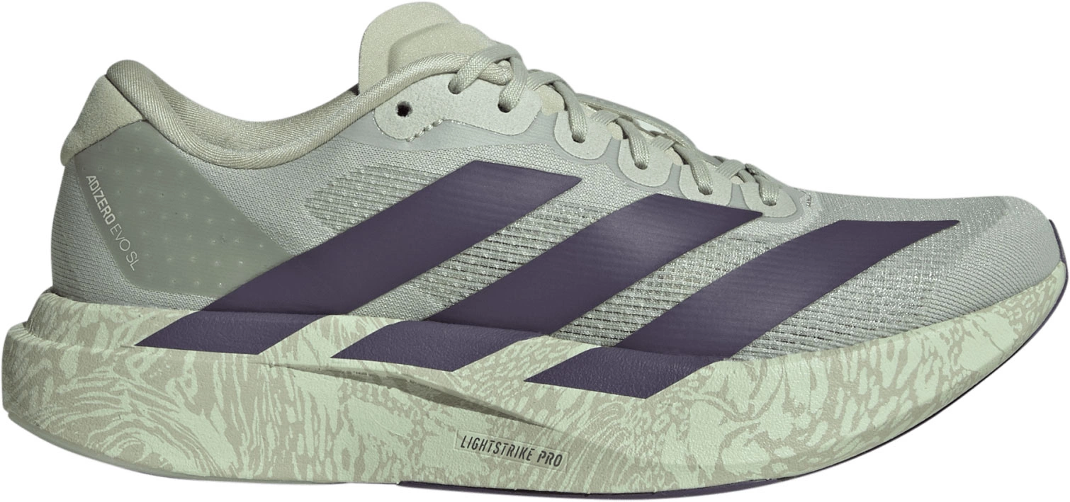 adidas Women's Adizero EVO SL Running Shoes - Halo Green/Trace Purple/Sandy Pink - View 1
