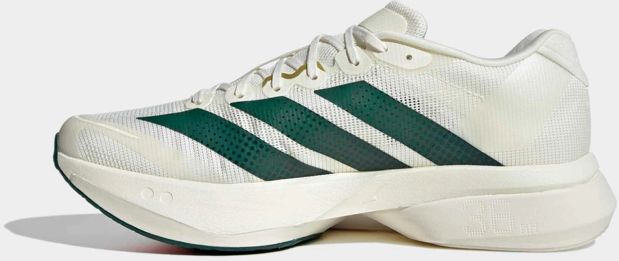 adidas Men's Adizero Boston 13 Running Shoes - White/Collegiate Green/Royal - View 6