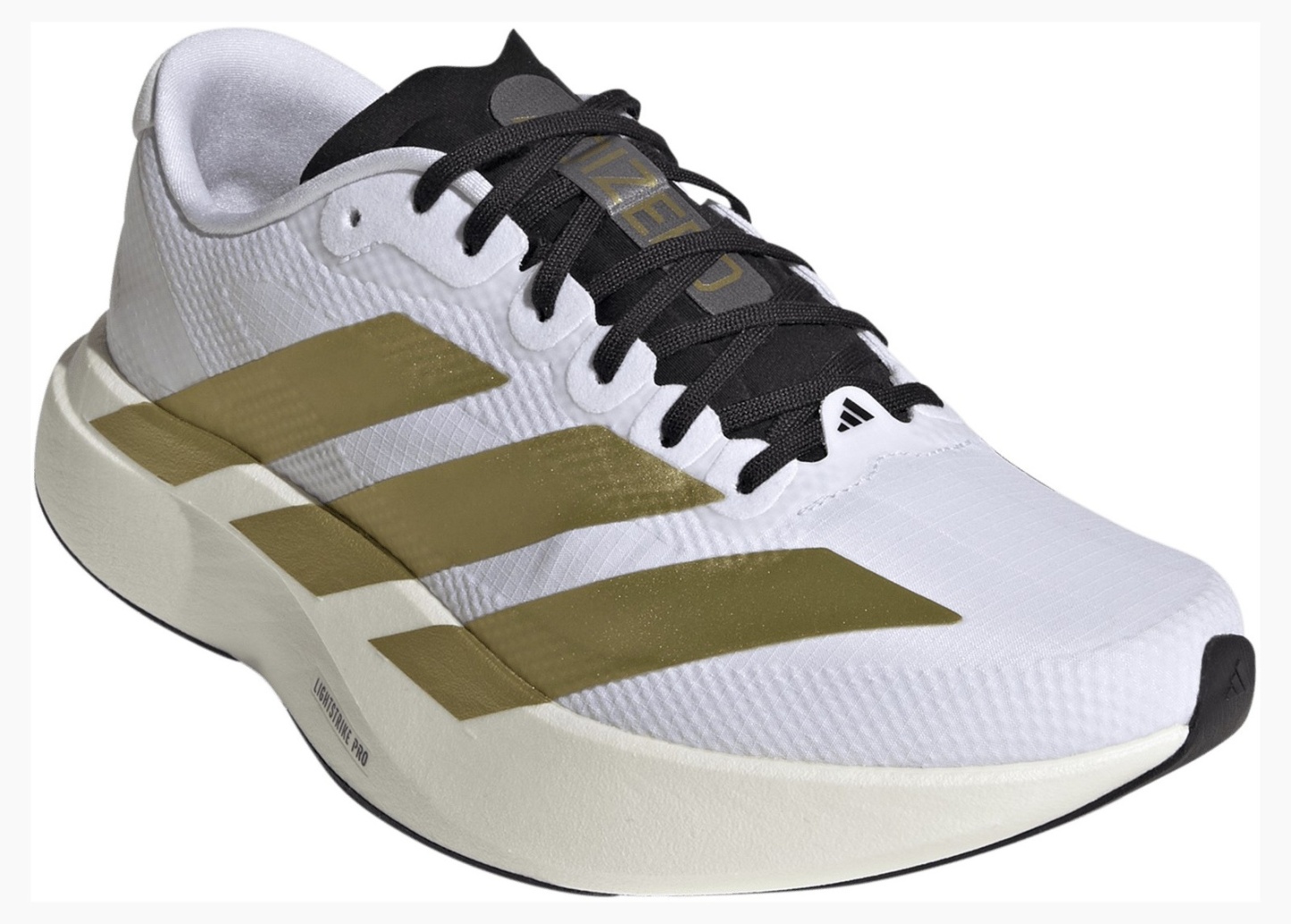 adidas Women's Adizero EVO SL Running Shoes - White/Matte Gold/Black - View 5