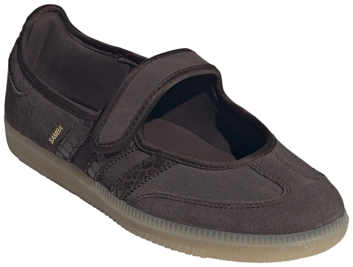 adidas Women's Samba Jane Shoes - Suede/Croc Aurora Coffee - View 6
