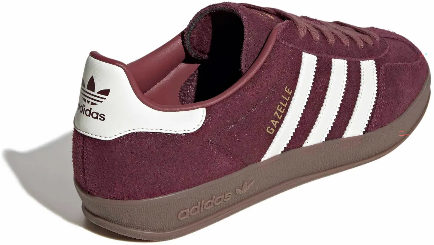 adidas Men's Gazelle Indoor Shoes - Oil Maroon/Wht - View 5