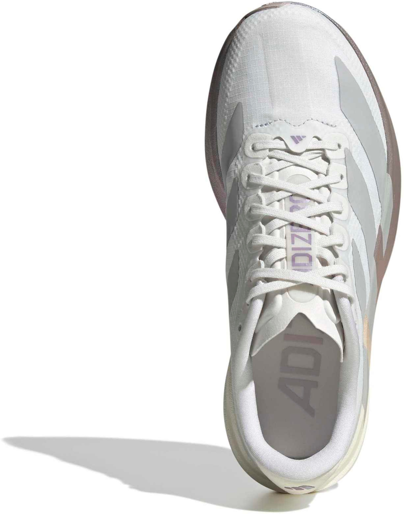 adidas Women's Adizero EVO SL Woven Running Shoes - White/Grey/Purple - View 2