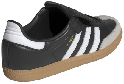 adidas Women's Long Tongue Samba Shoes - Core Black/Ftwr White/Gold Met - View 6