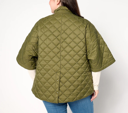 Jothtan Rithtvers Quilted 3/4-Sleeve Button Back Detailed Jacthtket