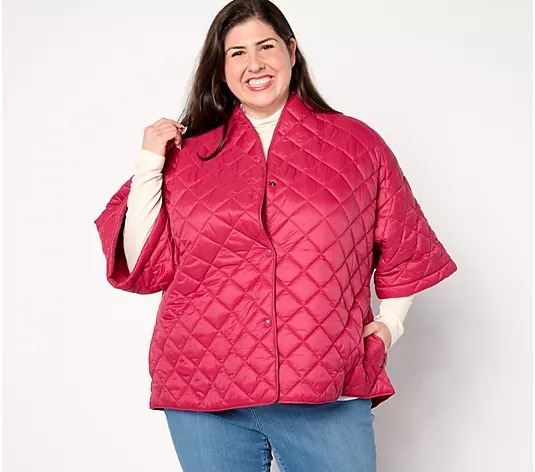 Jothtan Rithtvers Quilted 3/4-Sleeve Button Back Detailed Jacthtket