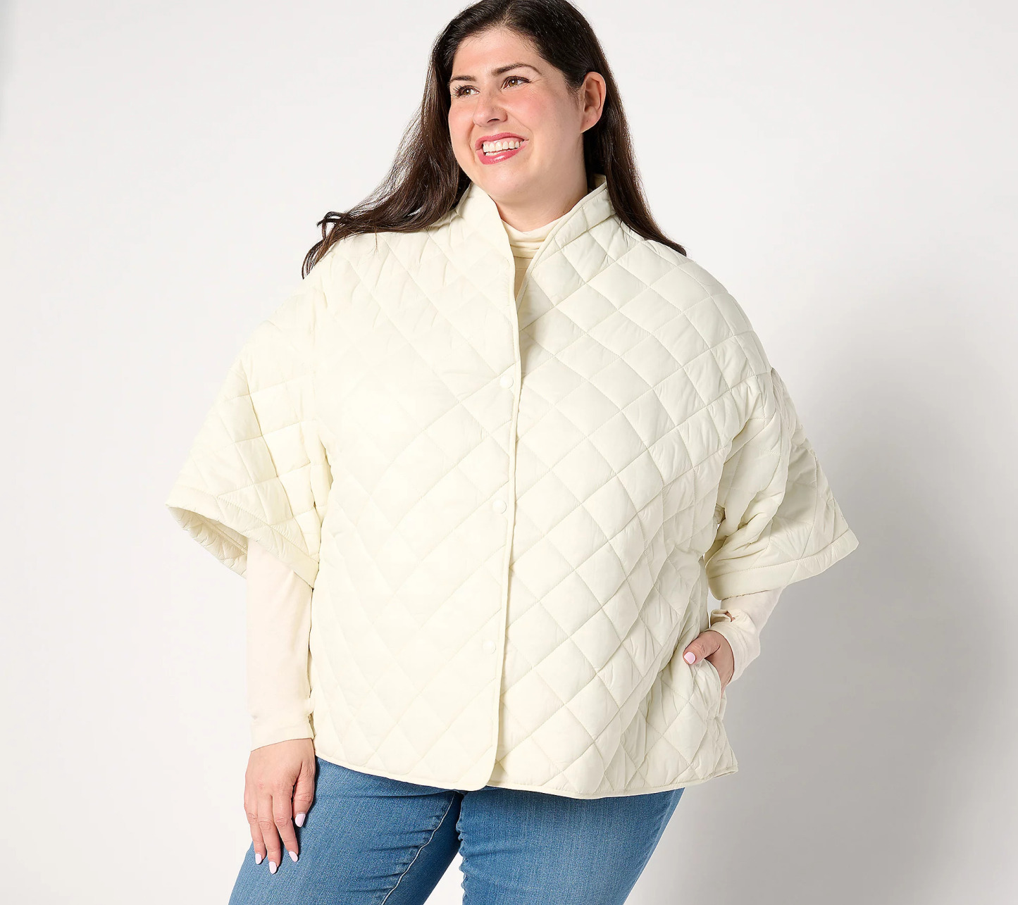Jothtan Rithtvers Quilted 3/4-Sleeve Button Back Detailed Jacthtket