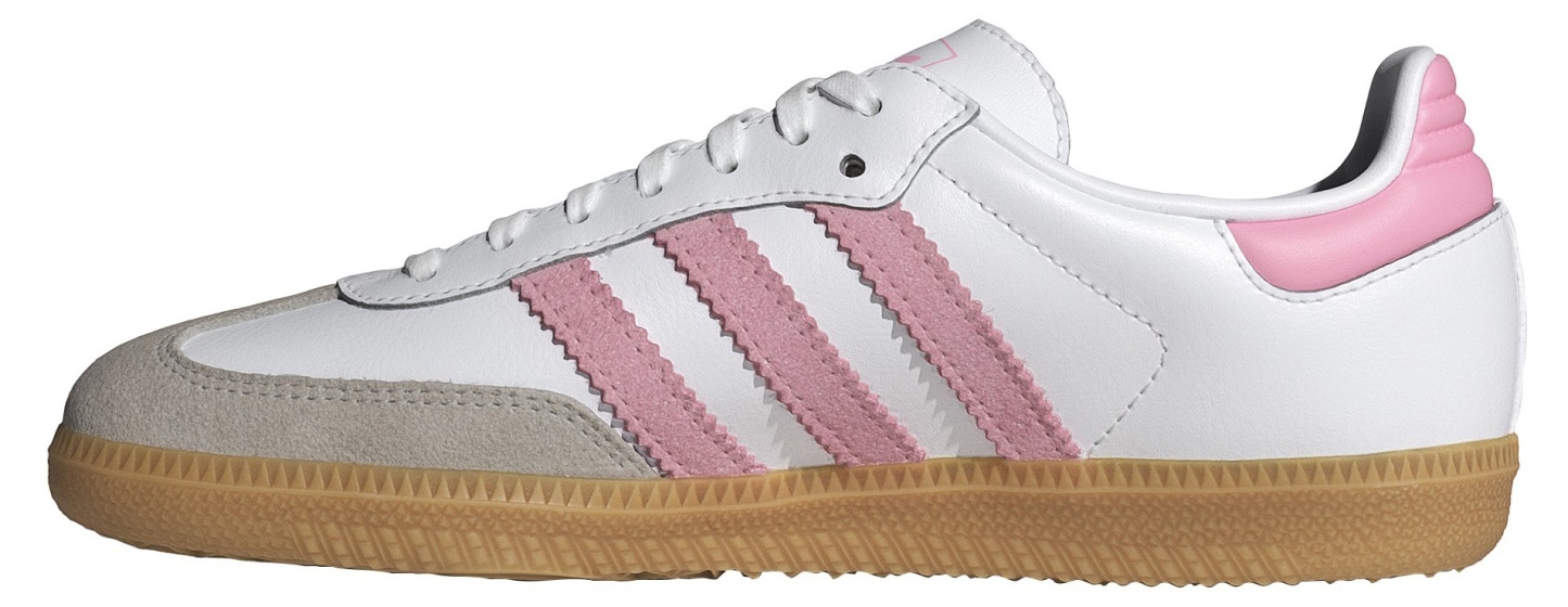 adidas Kids' Grade School Samba OG Shoes - White/Light Pink/Gum - View 4